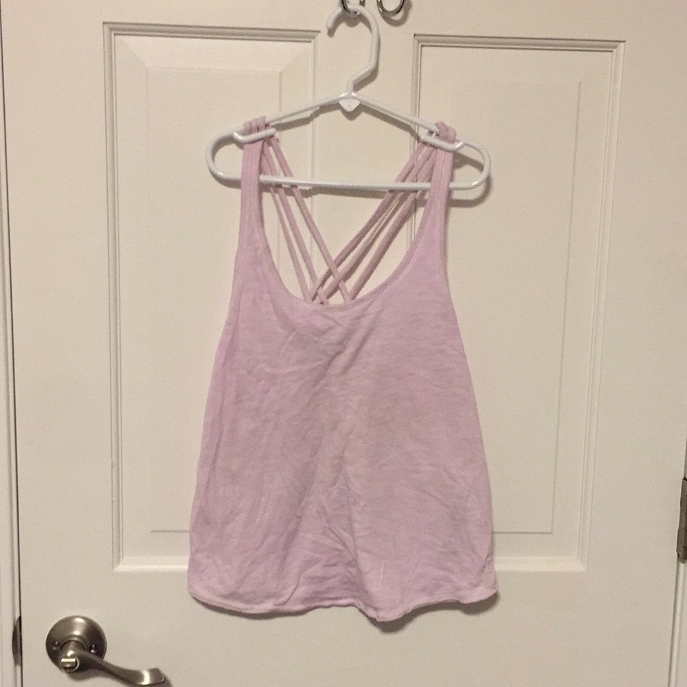 Pink cross back tank